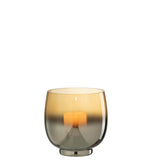 Lanterne J-Line Ronde, détail du verre jaune et argent
