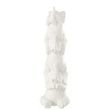 Éléphant Pyramide en polyresin blanc - vue de face