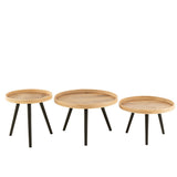 Table d'appoint J-Line en bois, mise en scène décorative