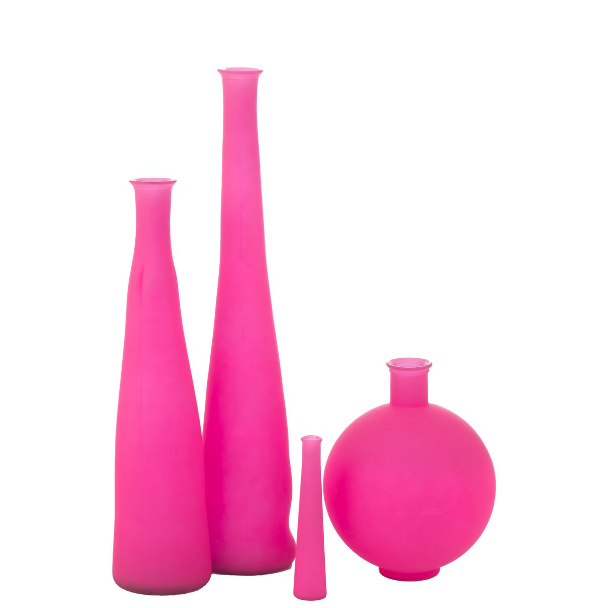 Vase Bouteille J-Line en verre rose, élégant et moderne