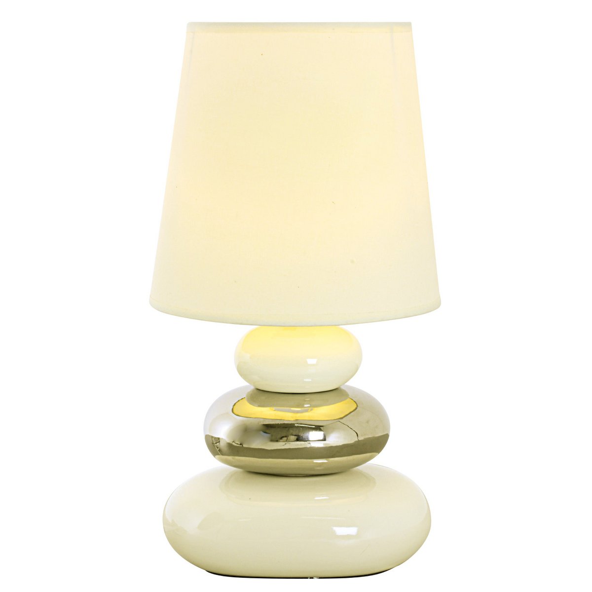 Lampe de table en céramique "Stoney", lampe de table en céramique, blanc, avec version E14, lampe de table pour salle à manger, salon, couloir ou bureau, ou comme lampe de chevet, 31 cm de haut