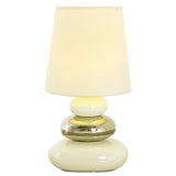 Lampe de table en céramique "Stoney", lampe de table en céramique, blanc, avec version E14, lampe de table pour salle à manger, salon, couloir ou bureau, ou comme lampe de chevet, 31 cm de haut
