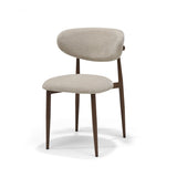Chaise Dalton Tissu Vibe %2306 Crème - Structure métal coloris Noyer