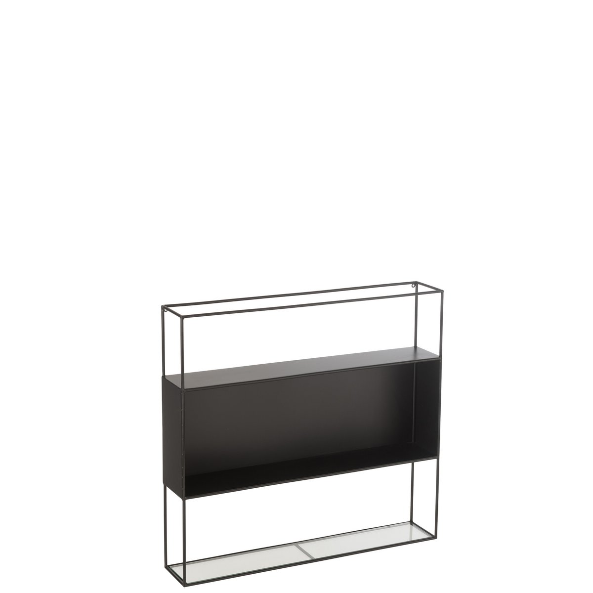 Détail des étagères en verre du Rack Vu J-Line