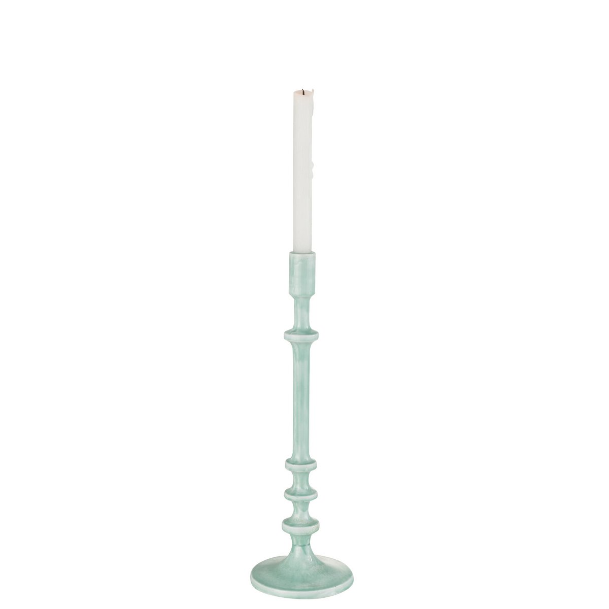 Bougeoir J-Line Classic en aluminium bleu, détail de la finition