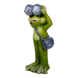 LED SOLAR LUMIÈRE "FROG" debout pour la terrasse et le jardin, en céramique verte, avec des LED fermement construites, lampe de décoration pour 30 cm de haut