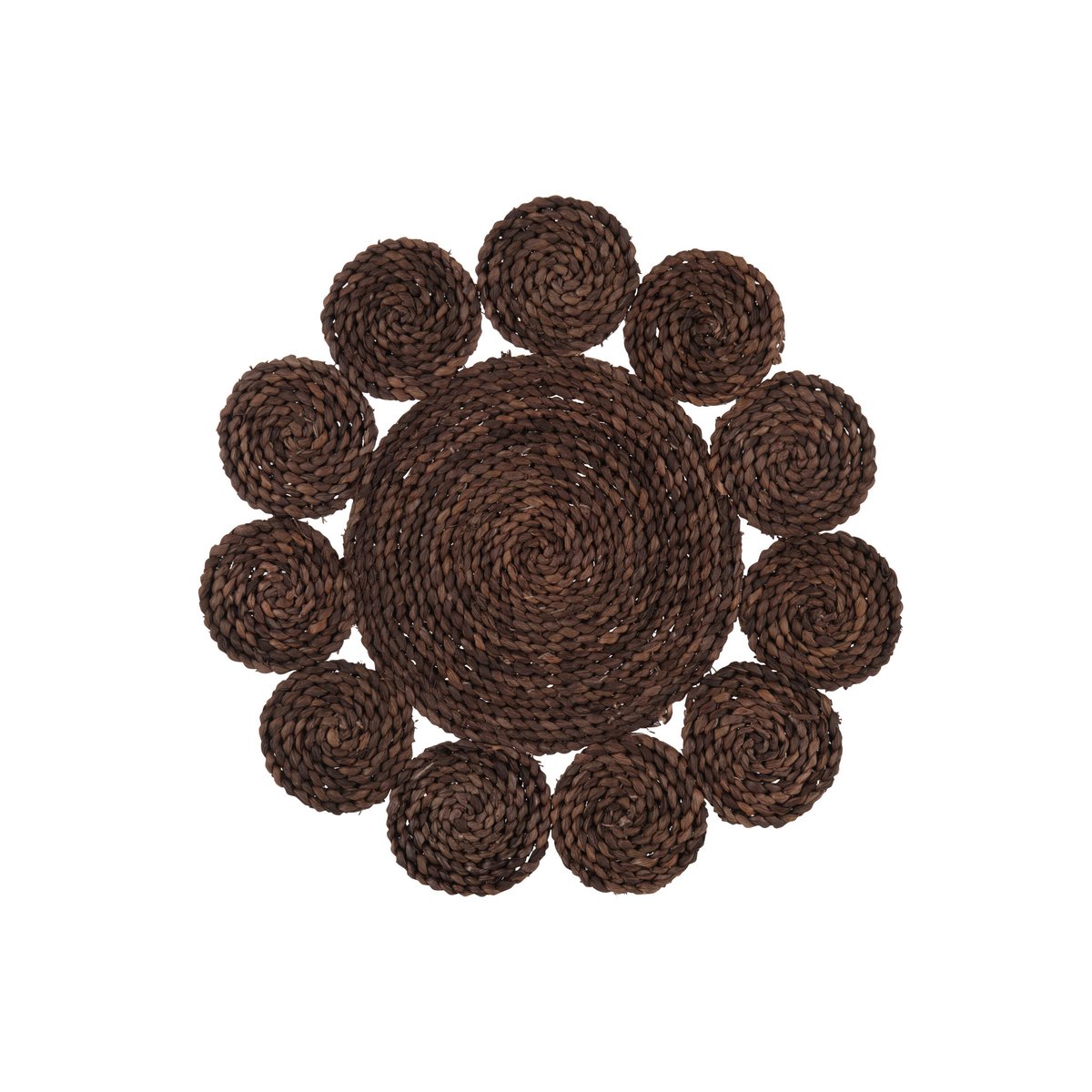 Set de table J-Line rond en jute marron, texture naturelle