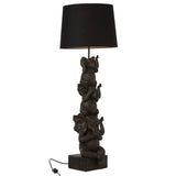Lampe J-Line 3 Éléphants en polyrésine marron, vue de face