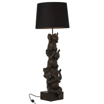 Lampe J-Line 3 Éléphants en polyrésine marron, vue de face