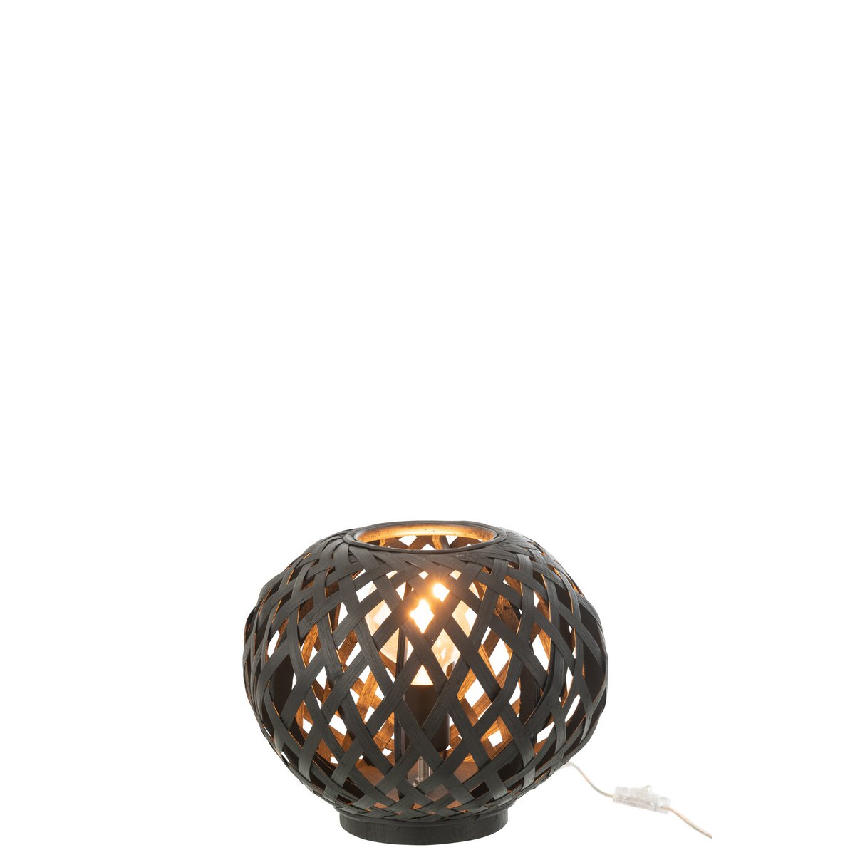 Vue de côté de la lampe J-Line en bambou noir