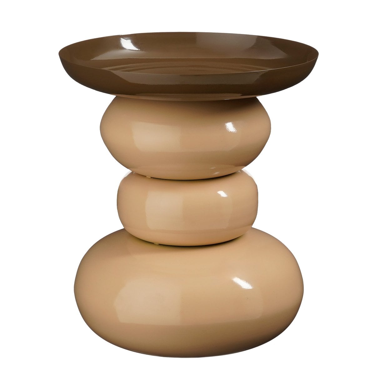 Table d'appoint Zita Crème - design élégant et moderne avec finition brillante