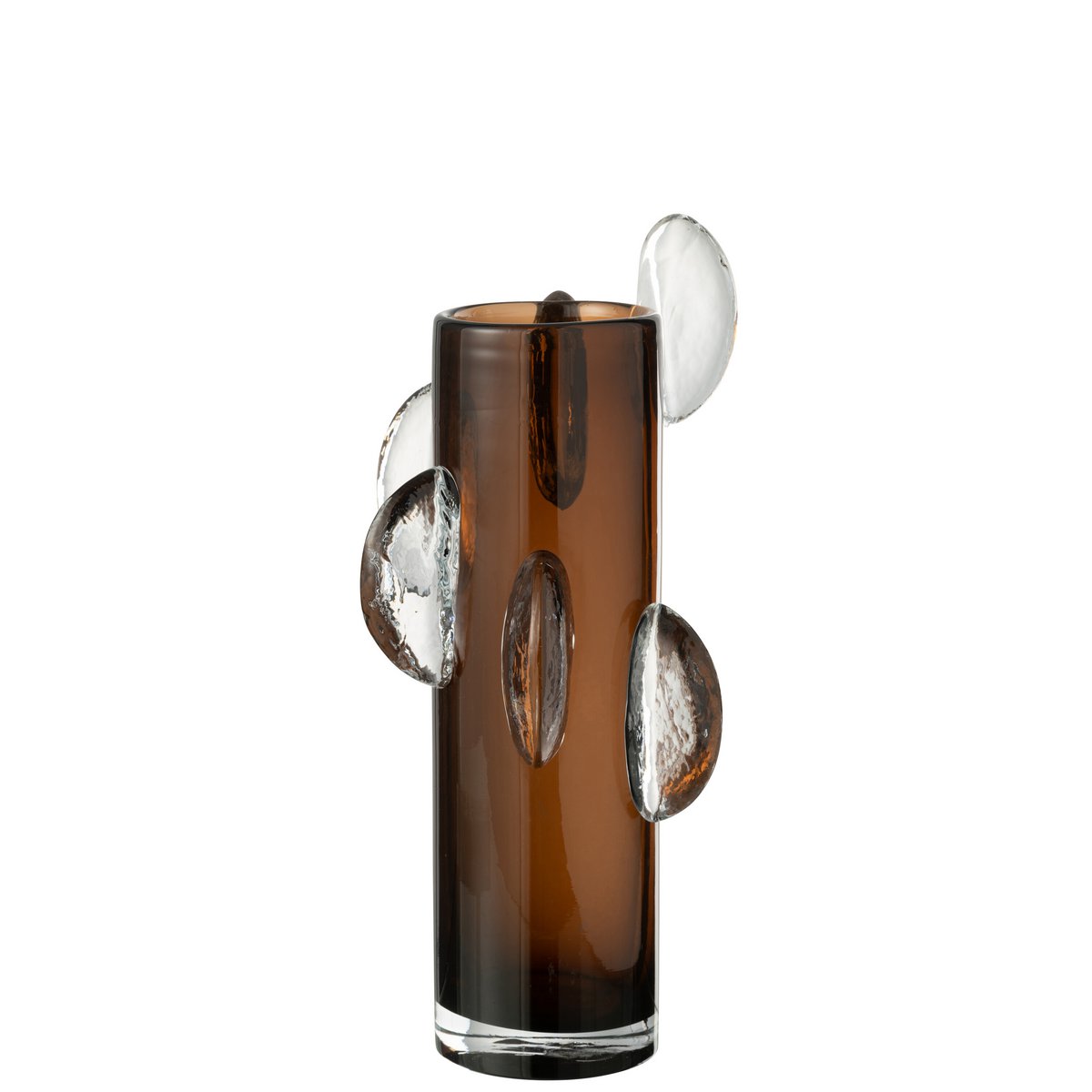 Vase Steggy J-Line en verre marron, vue de face