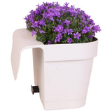 Bac de balcon blanc avec 3 campanules violettes pot Ø12 cm