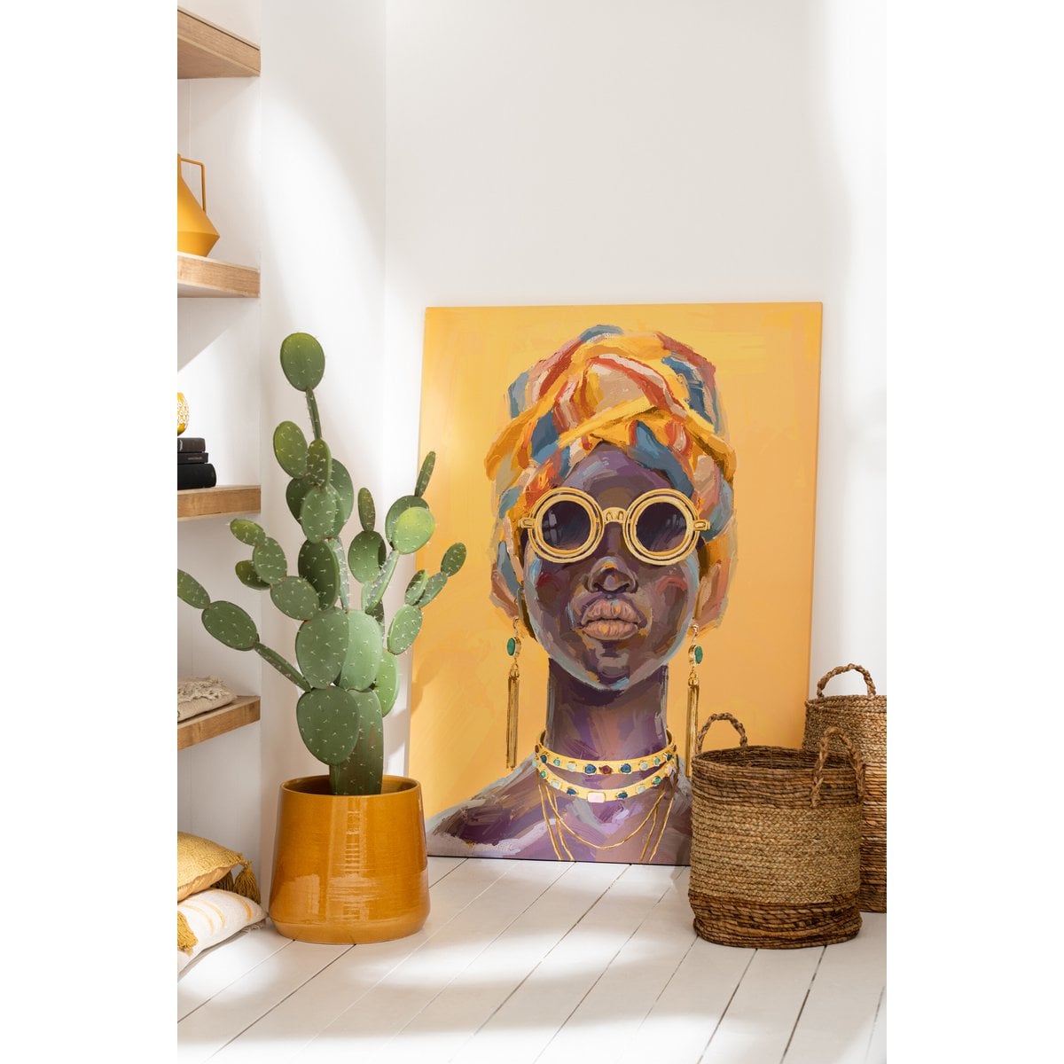 Détail du tissage en jute du panier J-Line Lucie
