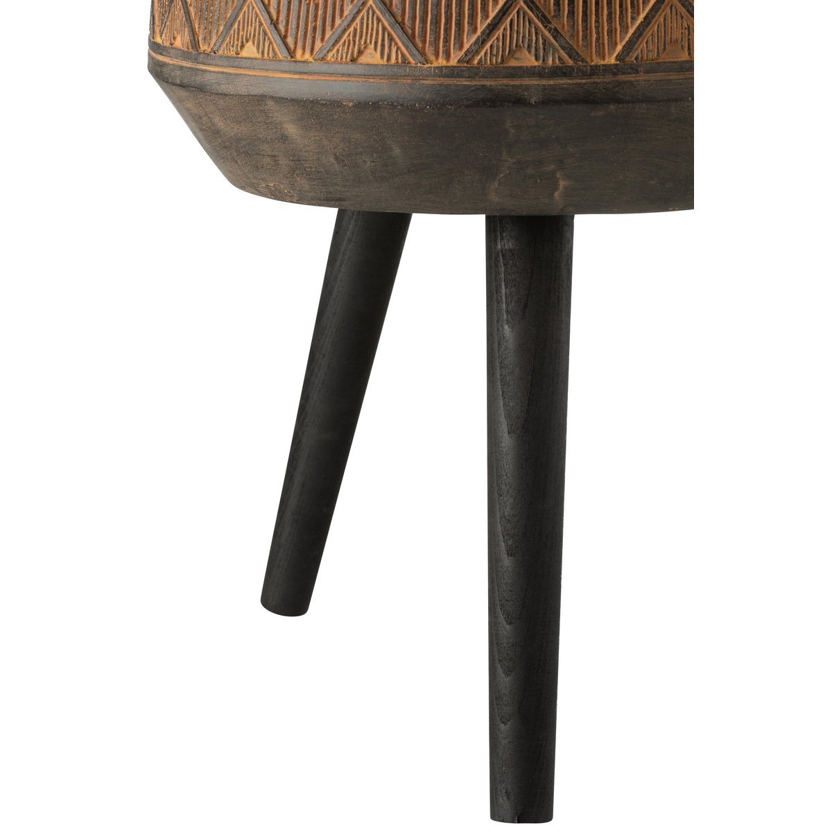 Pot de fleurs J-Line 3 jambes ethnique en magnésium marron et beige