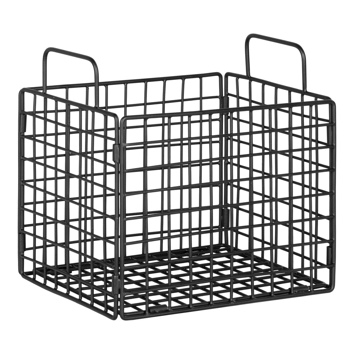 Panier Mora en fer noir avec design filaire élégant
