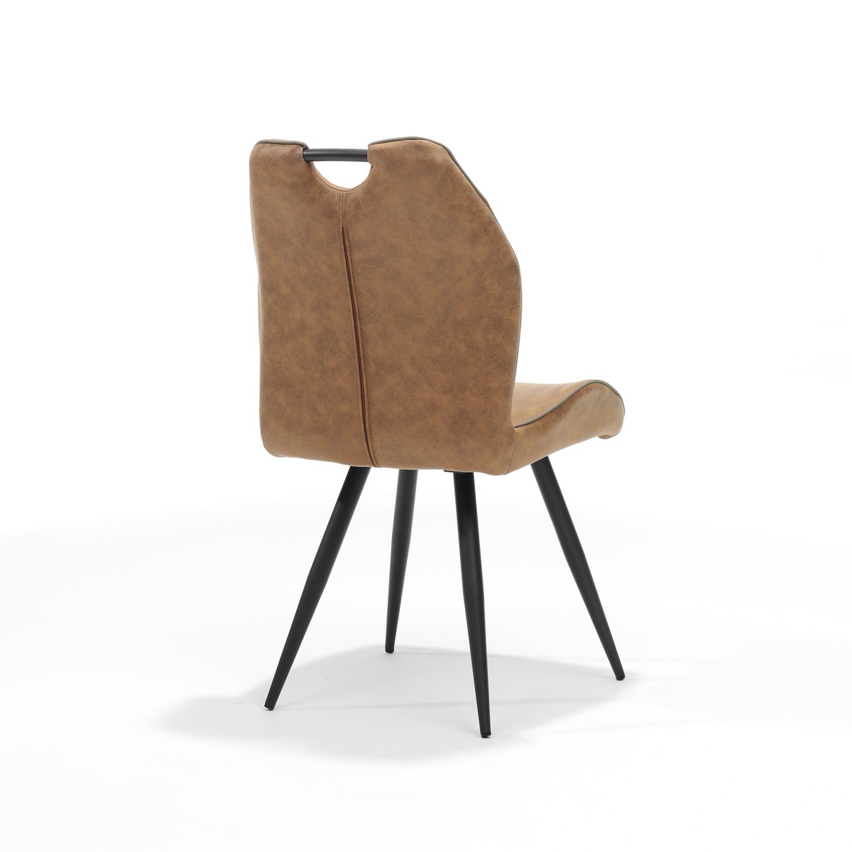 Chaise Garda Noir en Tissu Soft Cognac - détail du tissu