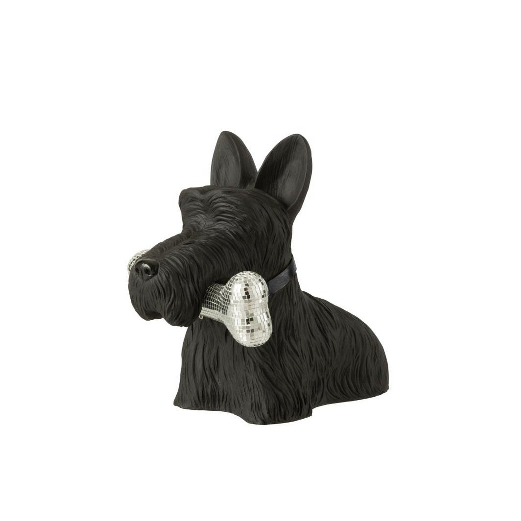 Scottish Terrier J-Line en polyrésine noire, vue de face