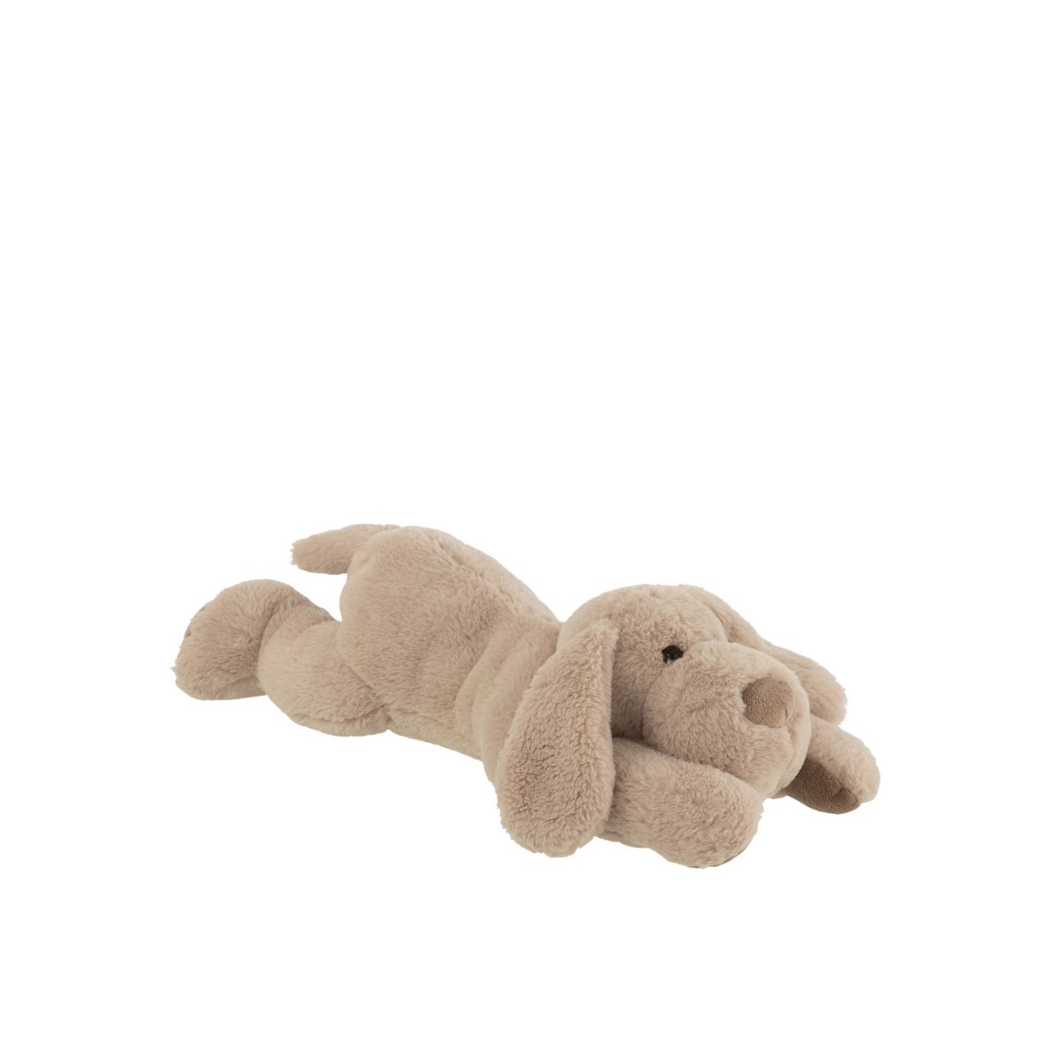 Chien Couché Textile Beige de J-Line, élégant et raffiné, parfait pour la décoration intérieure.