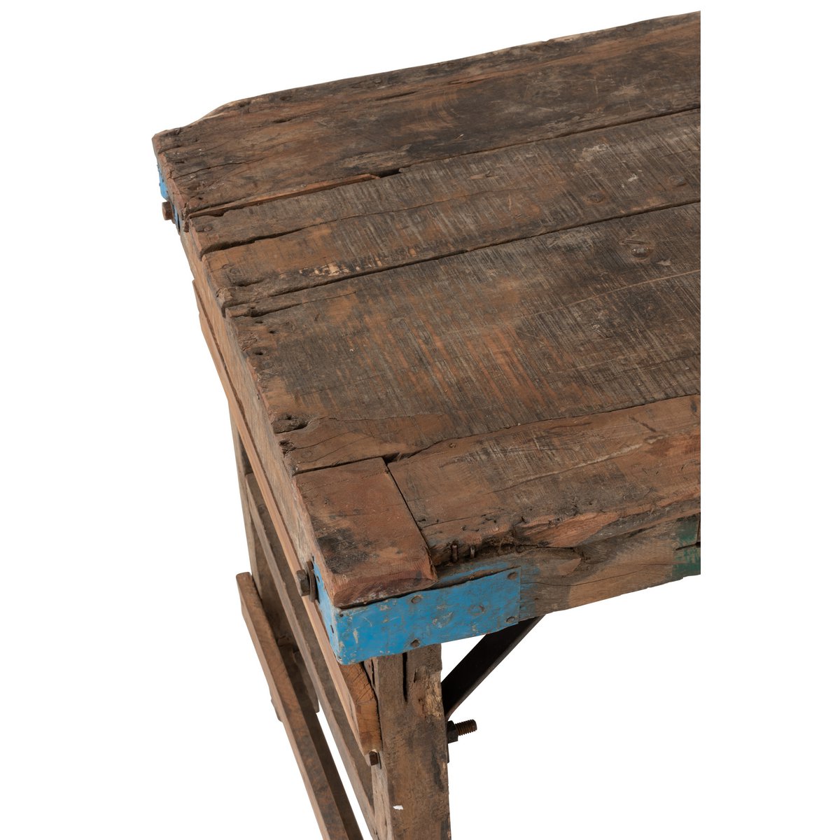 Console J-Line Bois Vieilli Recyclé Marron - Vue de profil
