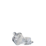 Beurrier rond en verre transparent J-Line sur fond blanc