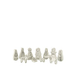Crèche de Noël J-Line 11 pièces en céramique blanche et noire