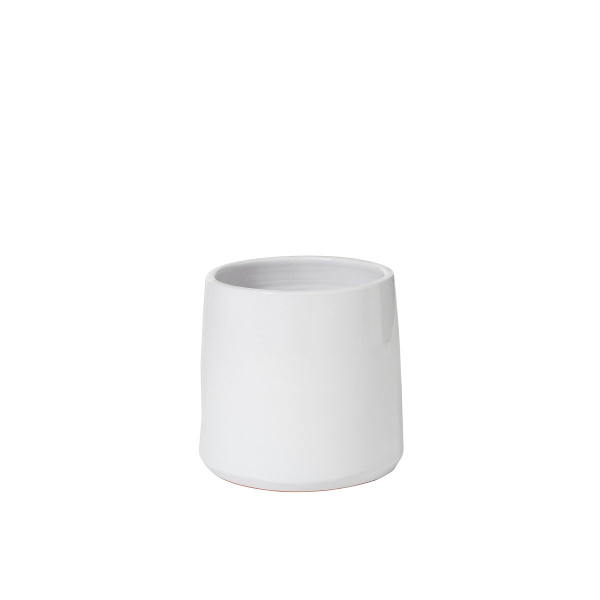 Pot de fleurs J-Line en céramique blanche, design rond et épuré, diamètre 23 cm