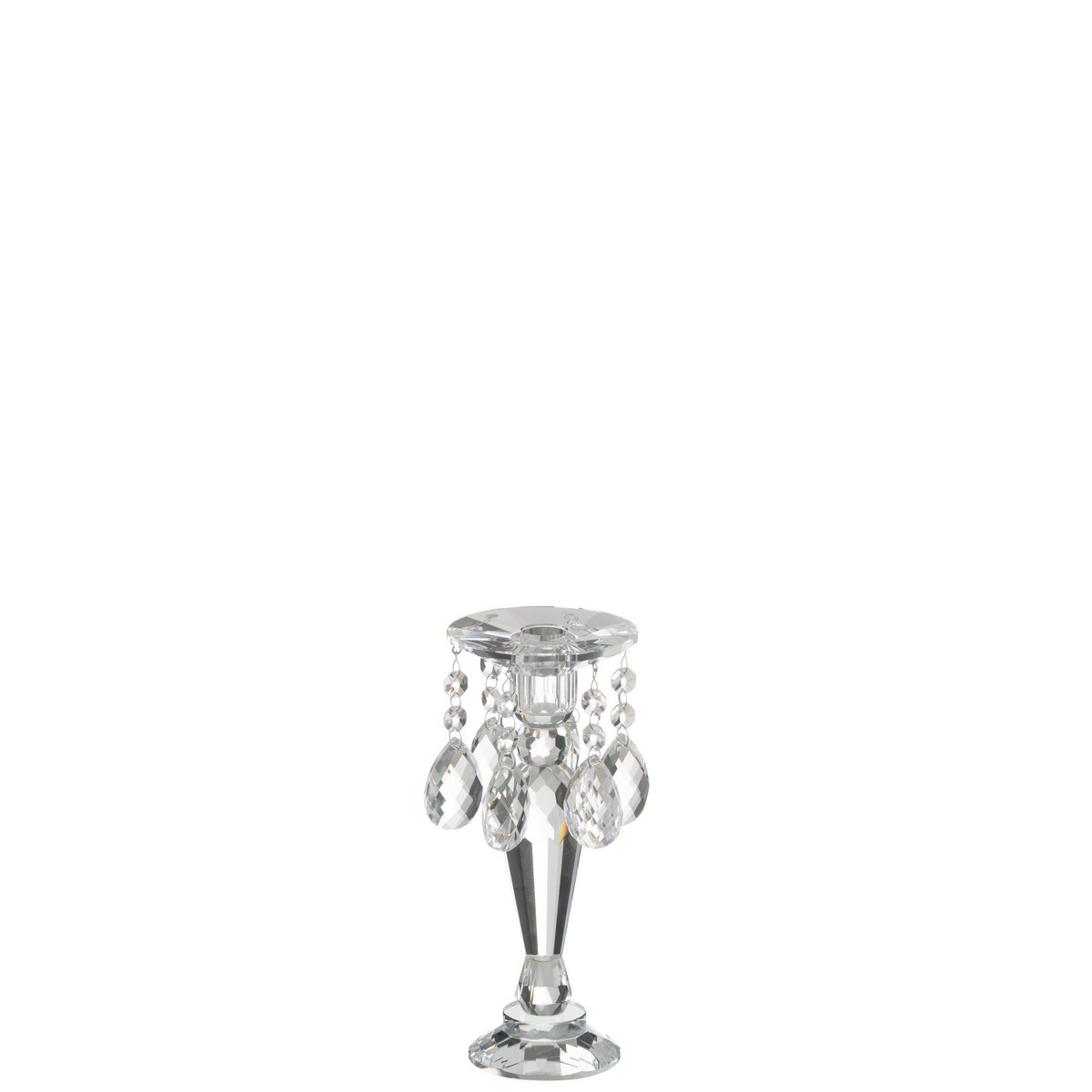 Bougeoir Louise en cristal transparent, élégant et raffiné.