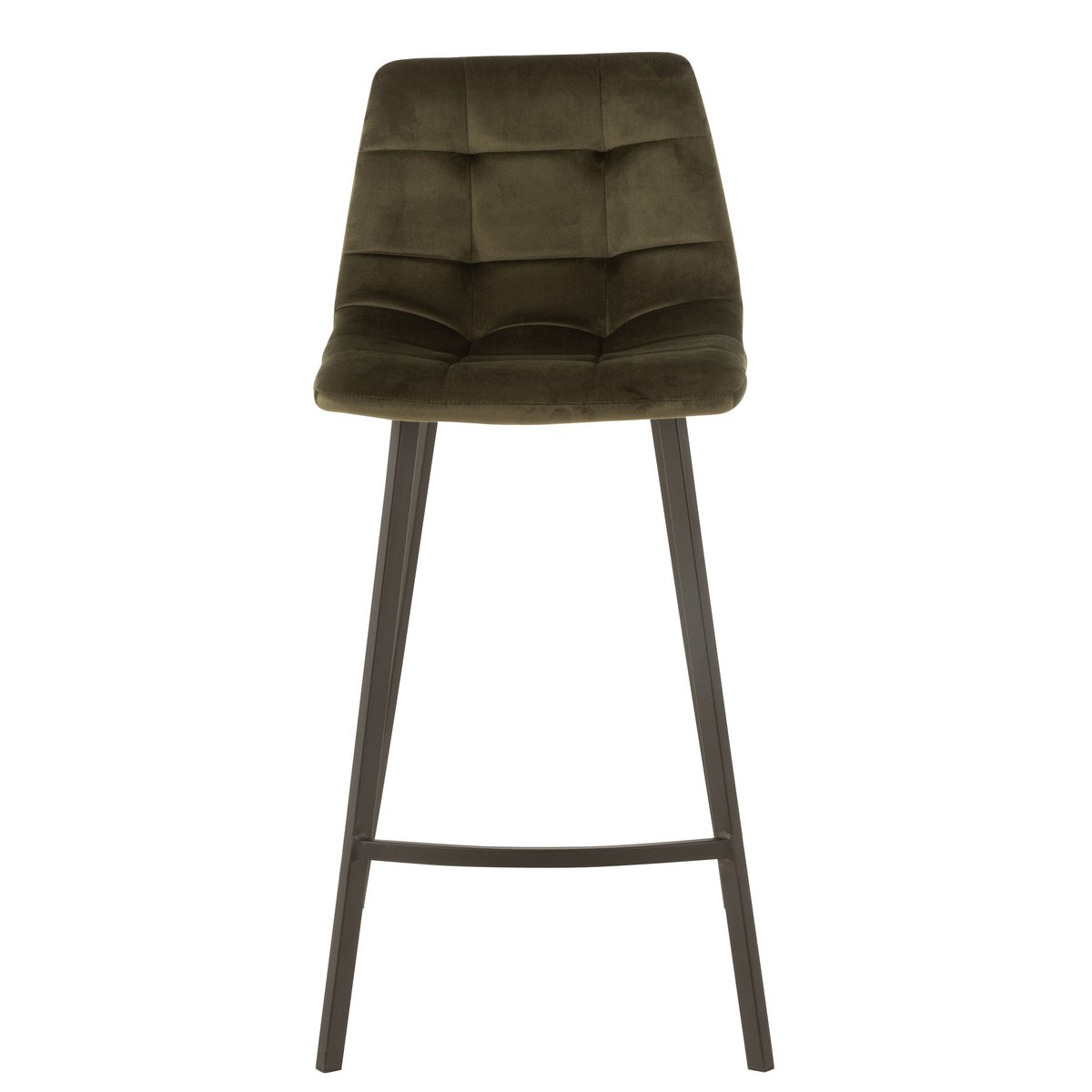 Chaise de bar Olivier J-Line en textile vert foncé vue de face