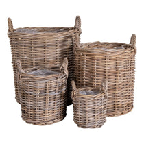 Paniers Caor en rotin kubu naturel, lot de 4, vue de face
