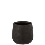 Pot de fleurs noir en céramique J-Line, design inégal et moderne, Ø23 cm