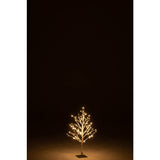 Détail de l'arbre LED argenté montrant la texture métallique