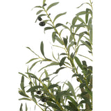 Pot d'Olivier Artificiel Grand J-Line - Vue avant avec feuillage vert luxuriant