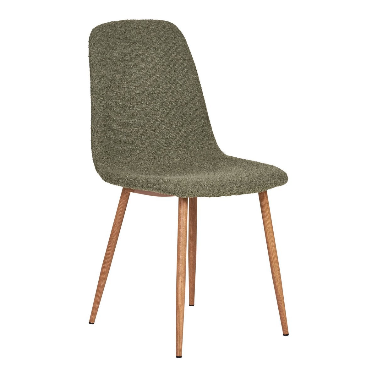 Chaise Stockholm vert foncé avec revêtement bouclé et pieds en acier