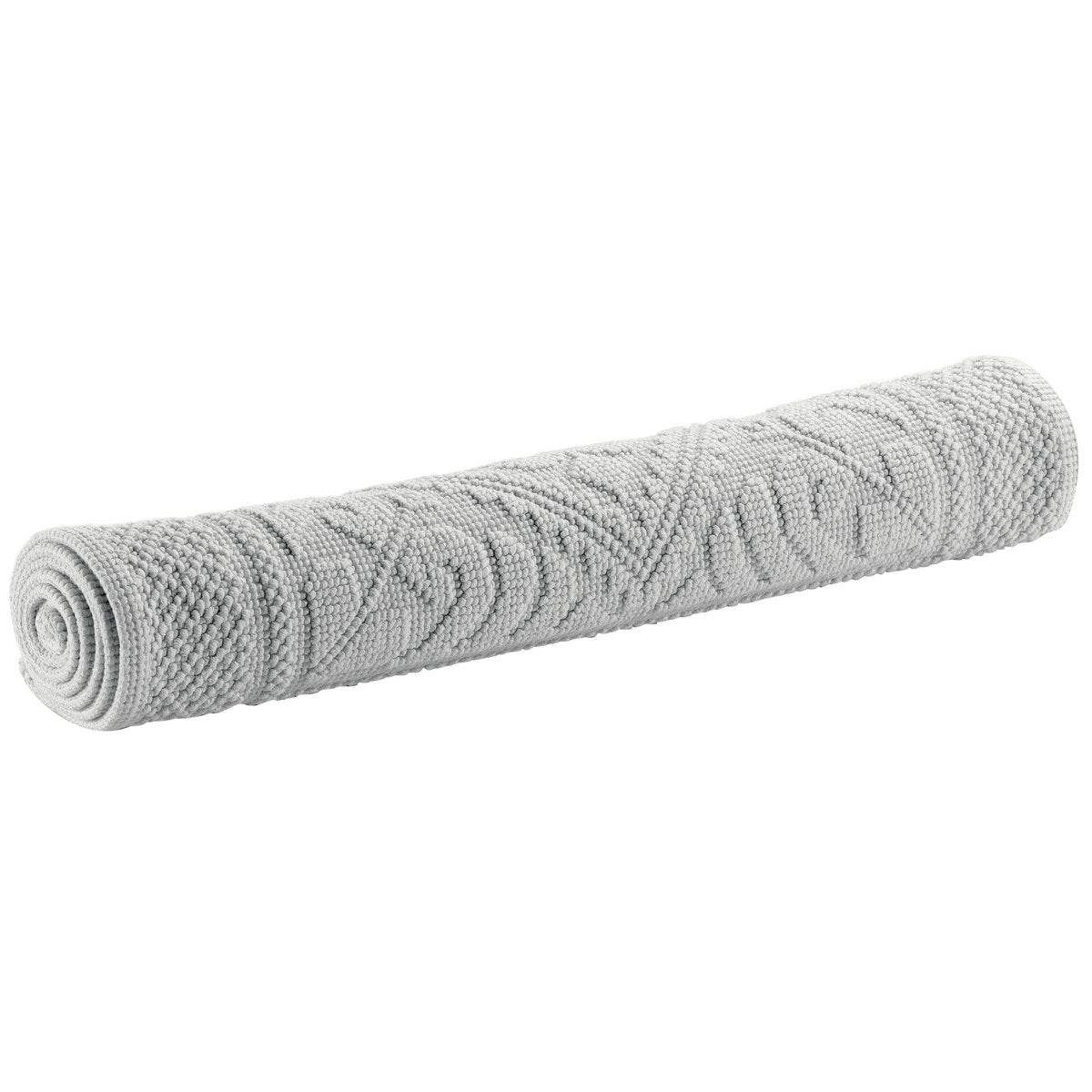 Tapis de bain Enzo Perle gris, tissage jacquard élégant et résistant.