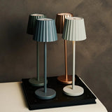 Lot de 4 lampes de table rechargeables avec station de recharge Maya gris pierre