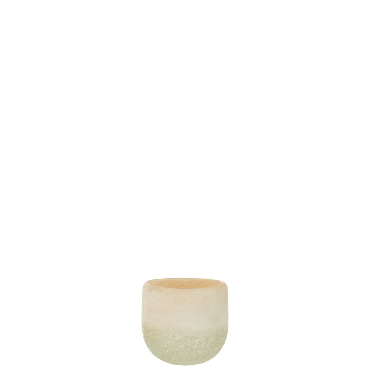 Bougeoir J-Line en verre beige, mise en scène décorative