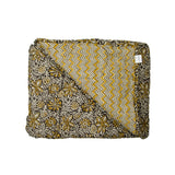 Plaid en coton moutarde