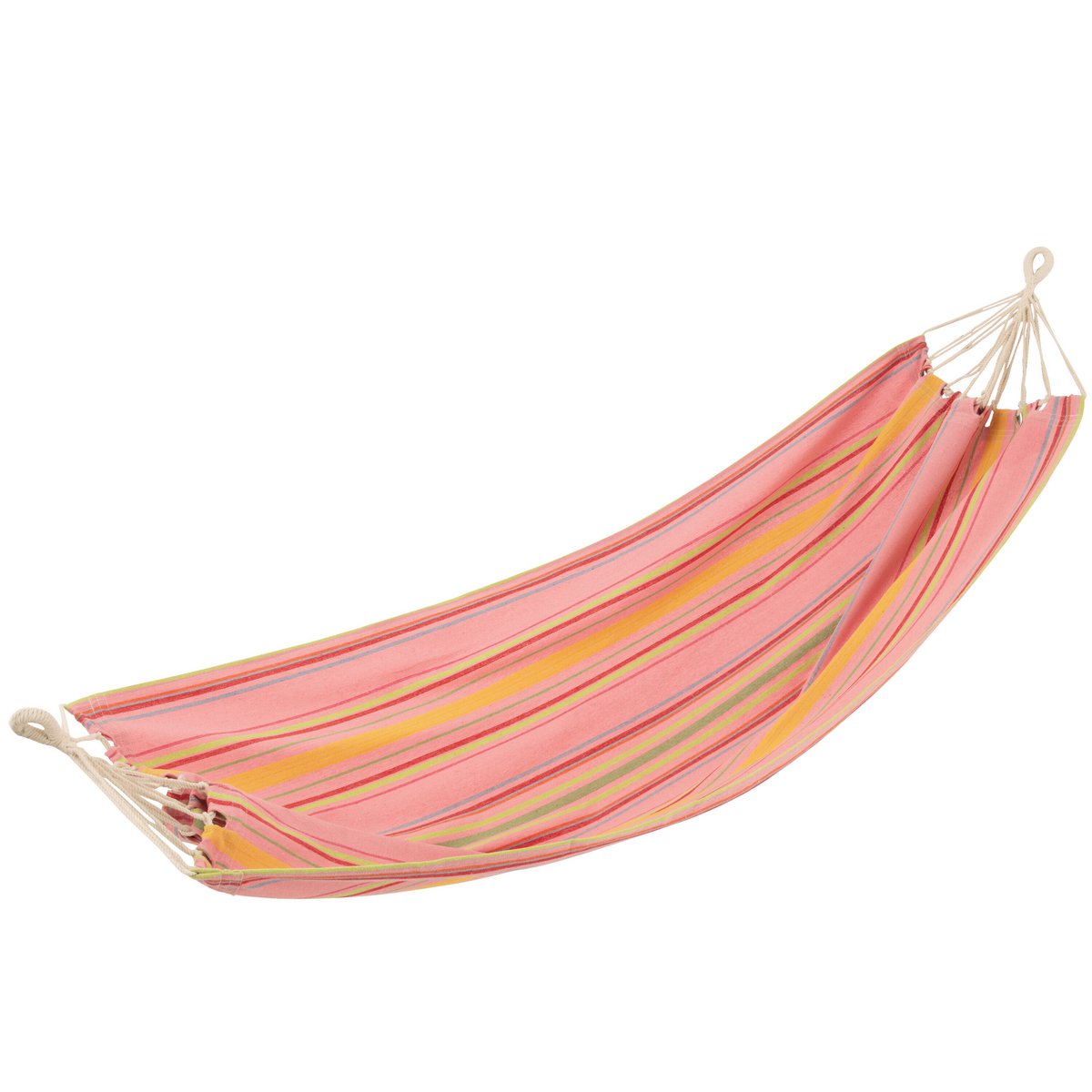 Hamac J-Line Rayures Coton/Polyester Rose avec ambiance bohème