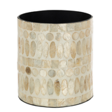 Pot de fleurs J-Line en jute beige, vue de face avec texture naturelle