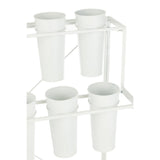 Détail de la jardinière J-Line en métal blanc, finition élégante