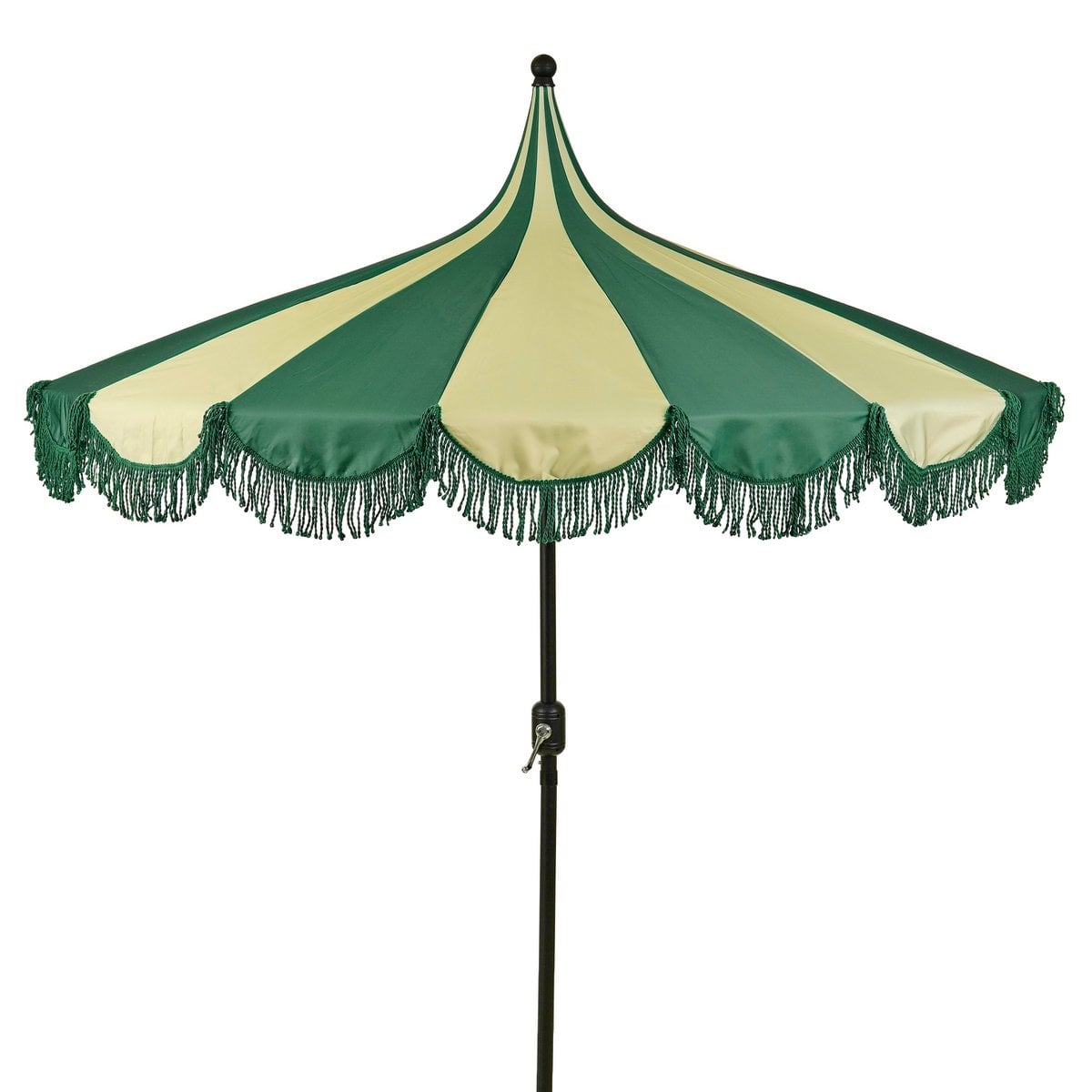 Parasol Kim vert foncé avec rayures vert clair, élégant et pratique