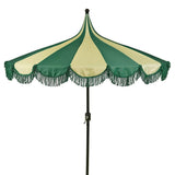 Parasol Kim vert foncé avec rayures vert clair, élégant et pratique