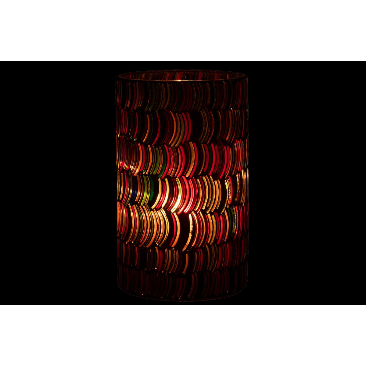 Détail de la lanterne J-Line Mosaic Curve, motifs mosaïques en verre