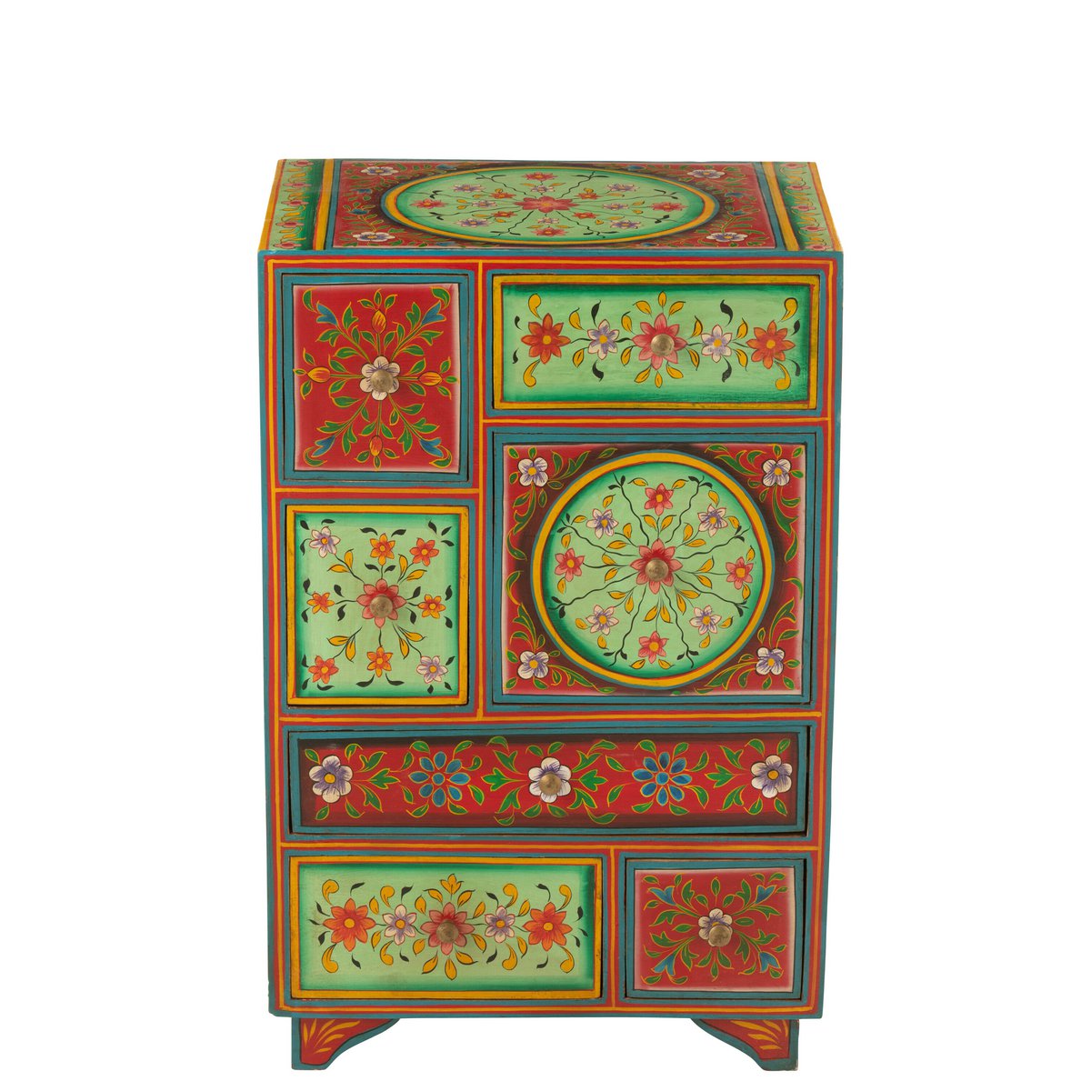 Détail des tiroirs de l'armoire J-line en bois de mangue