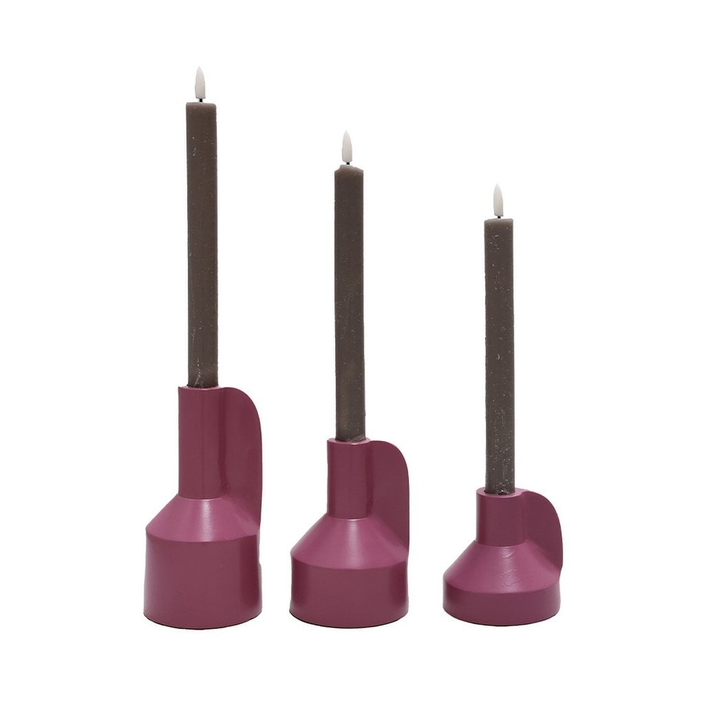 Trio de vases Alota mauve, parfait pour une décoration raffinée.