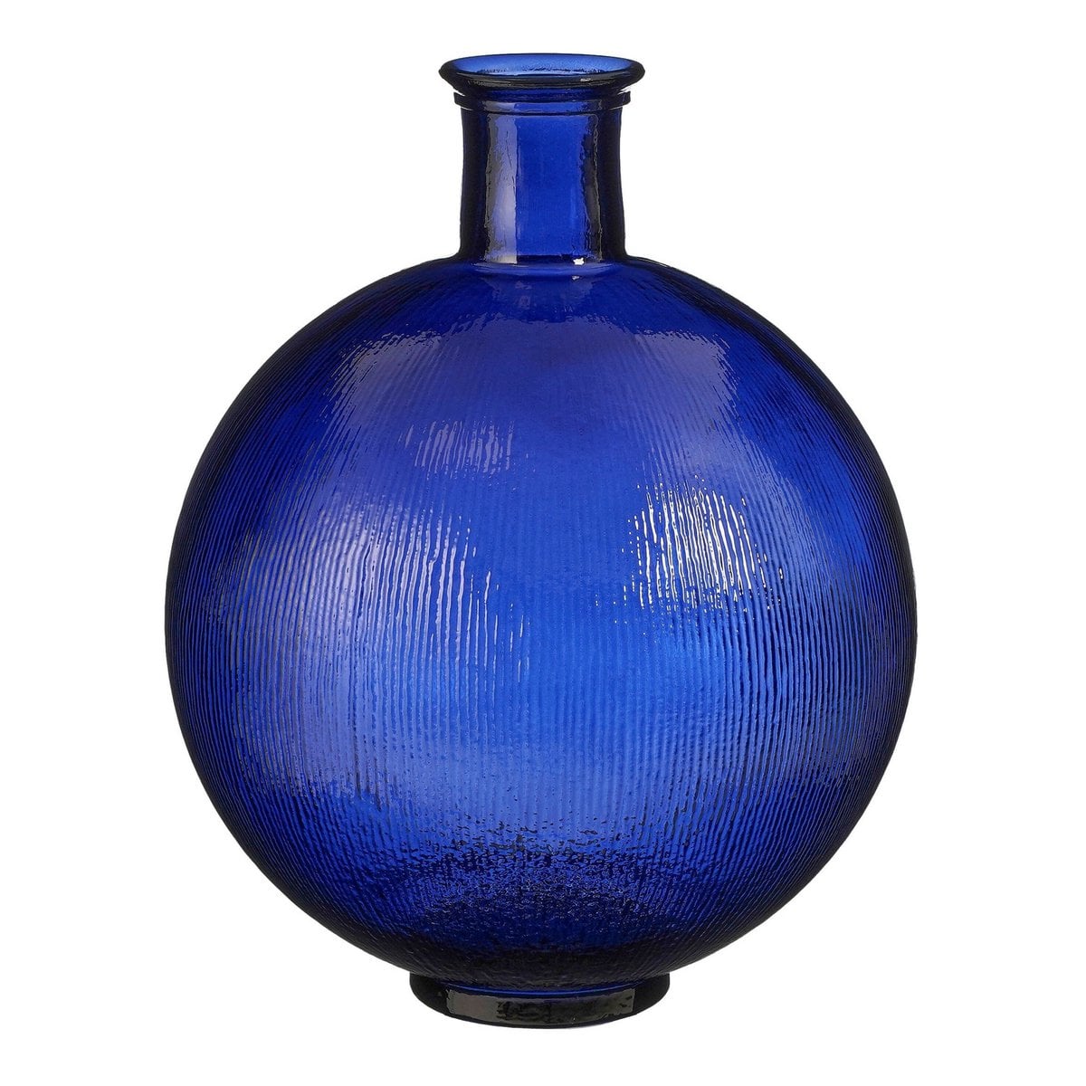 Vase bouteille Firenza bleu foncé avec motif en relief
