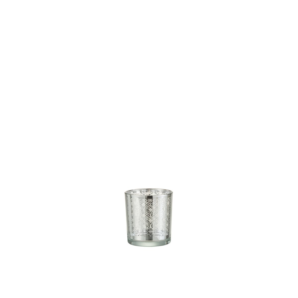 Bougeoir J-Line Oriental en verre argenté, vue d'ensemble