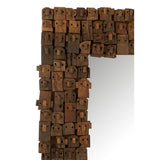Détail du cadre en bois du miroir J-Line Syma