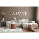 La lampe suspendue LED "Belleza", lampe à pendule en métal moderne et le plastique en nickel Matt et White, avec des LED fermement construites, 100 cm de long. L'éclairage idéal pour le salon, la salle à manger ou la cuisine.